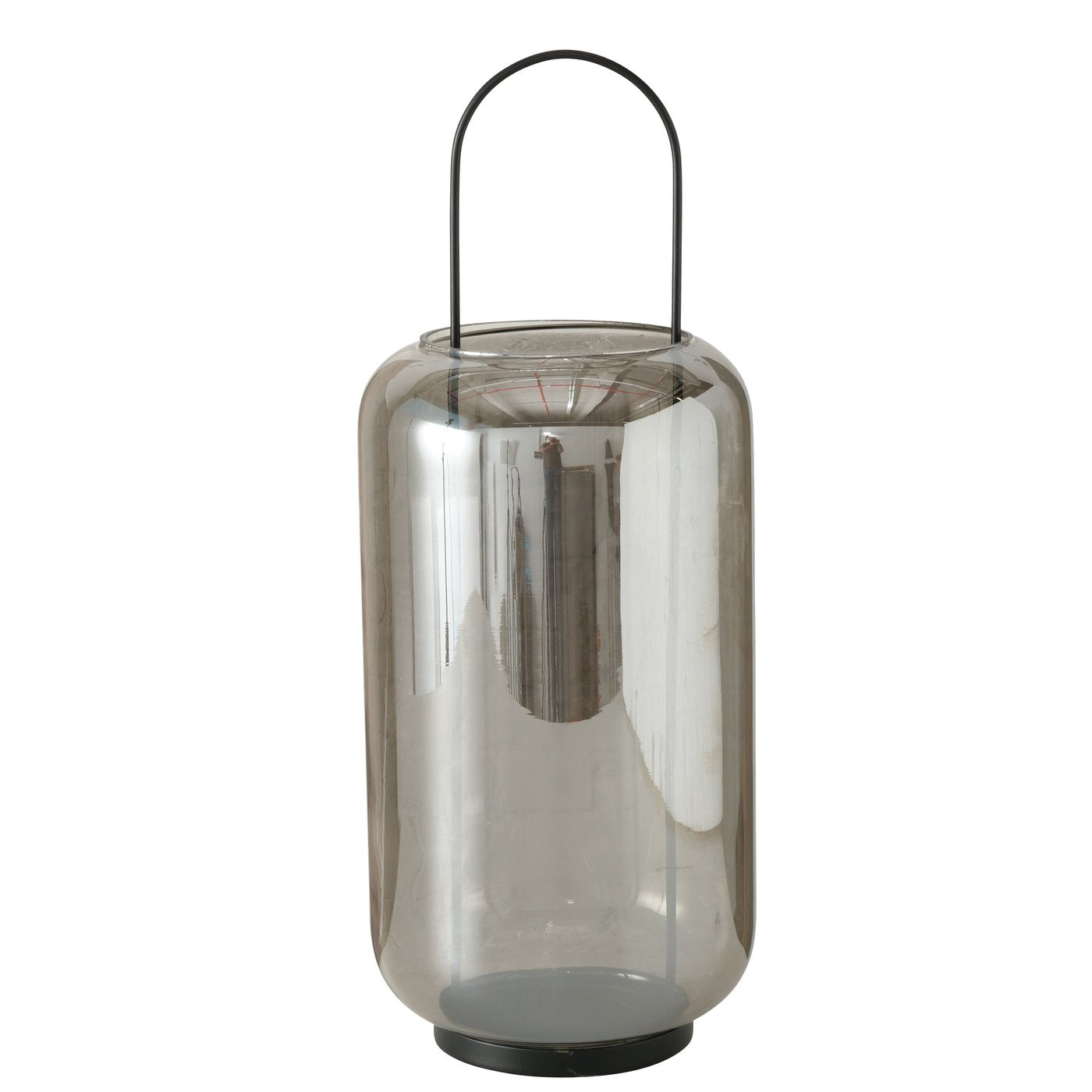 Windlicht Meryse, Rund, H 50,00cm, Eisen lackiert,Glas lackiert, Einfarbig