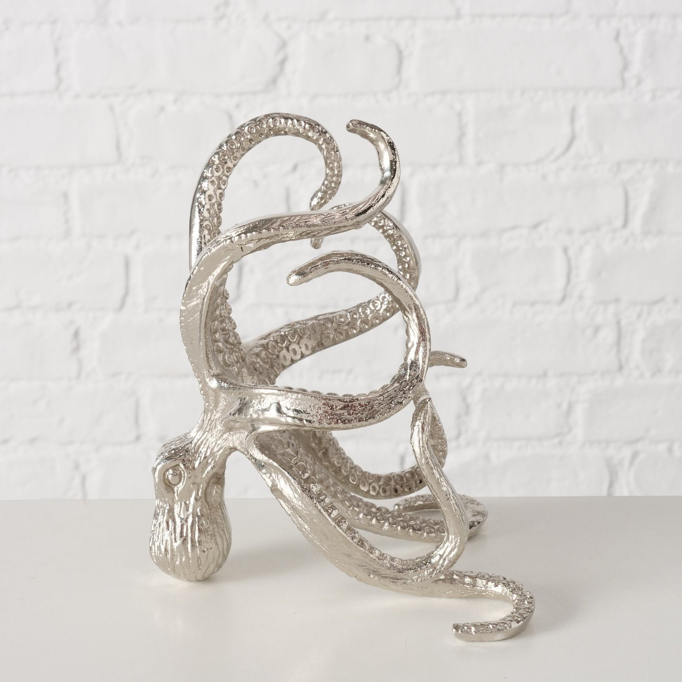 Flaschenträger Octo,B12,00cm, Aluminium vernickelt H 15,50 cm Glanz BOLTZE 2054156