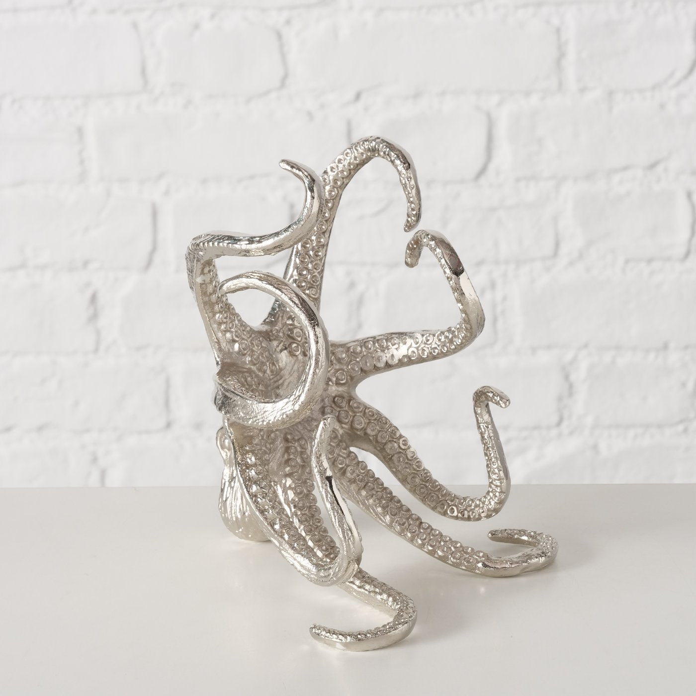 Flaschenträger Octo,B12,00cm, Aluminium vernickelt H 15,50 cm Glanz BOLTZE 2054156