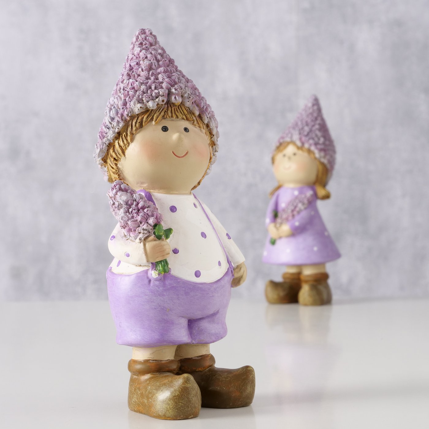 Figur Lavander, 2 sort.,KinderH 15,80 cm Kunstharz,lila,weiß