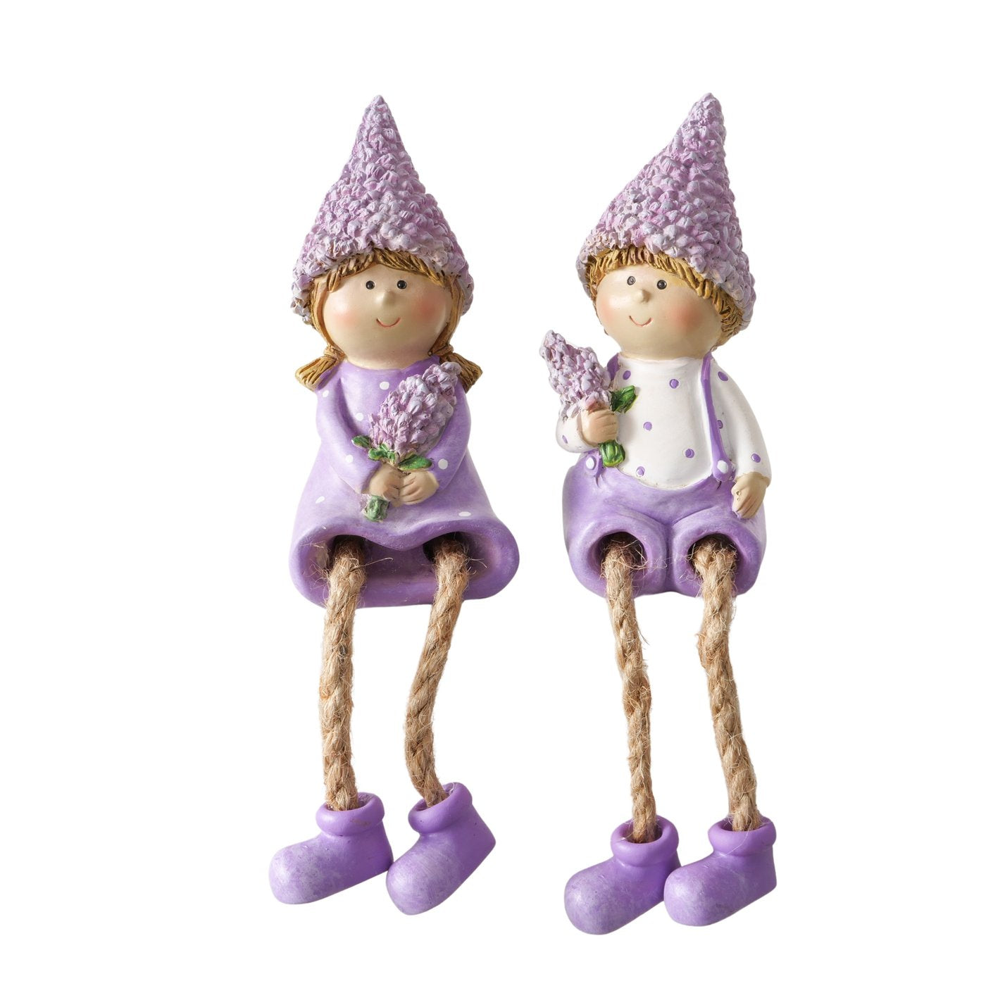 Kantenhocker Lavander,2 sort.,Kinder, H 10,00 cm, Kunstharz, llila,weiß