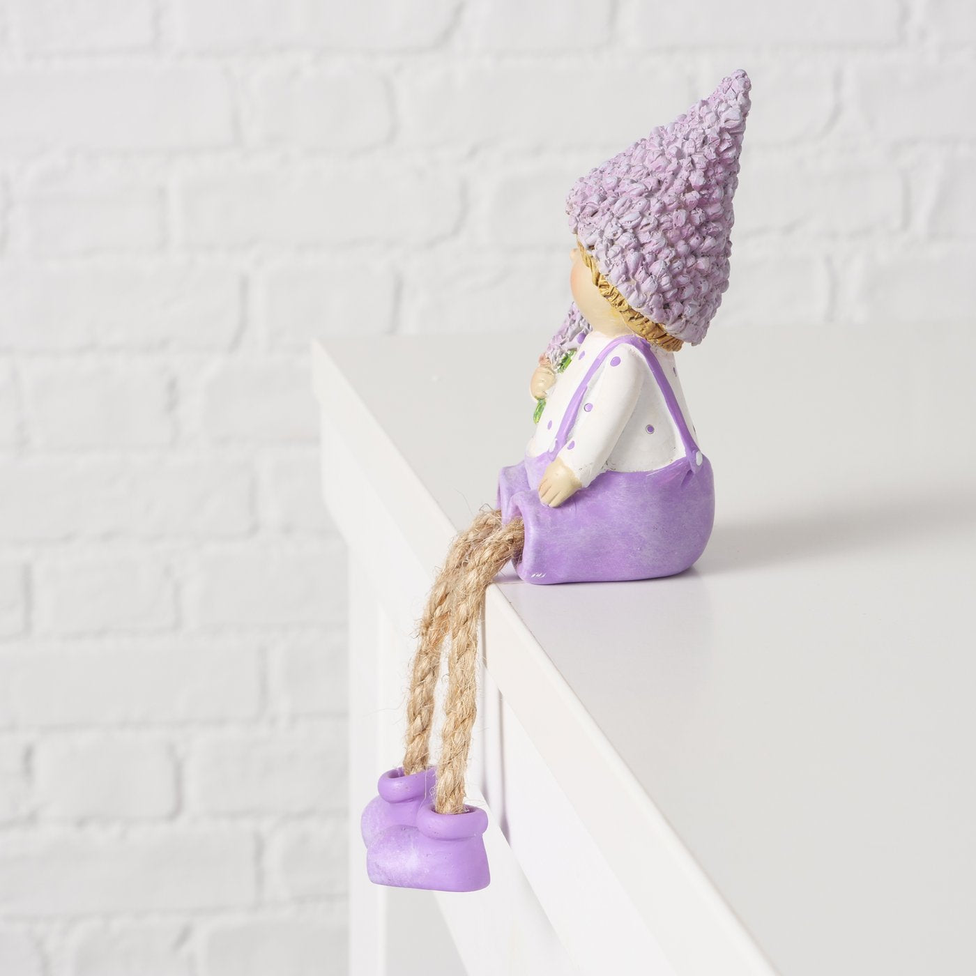 Kantenhocker Lavander,2 sort.,Kinder, H 10,00 cm, Kunstharz, llila,weiß