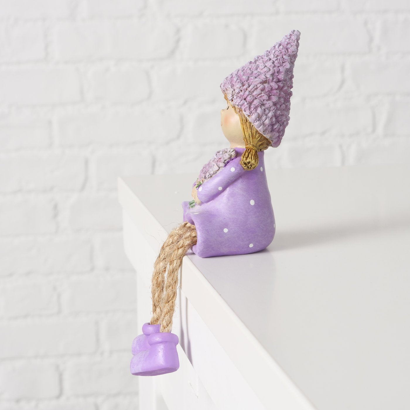 Kantenhocker Lavander,2 sort.,Kinder, H 10,00 cm, Kunstharz, llila,weiß