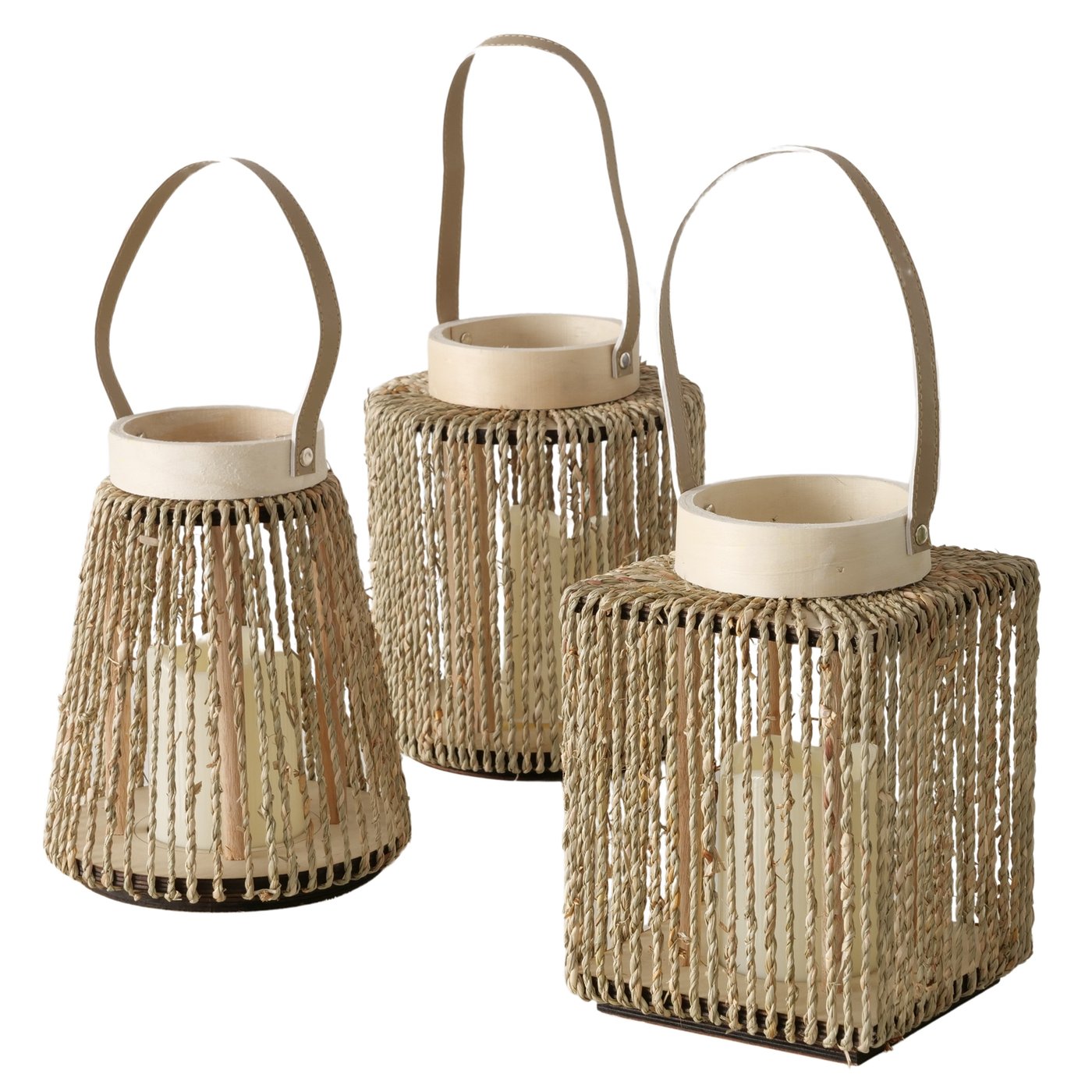 LED Laterne, Nista,3 sort.,Timer H22 cm Rund , indoor