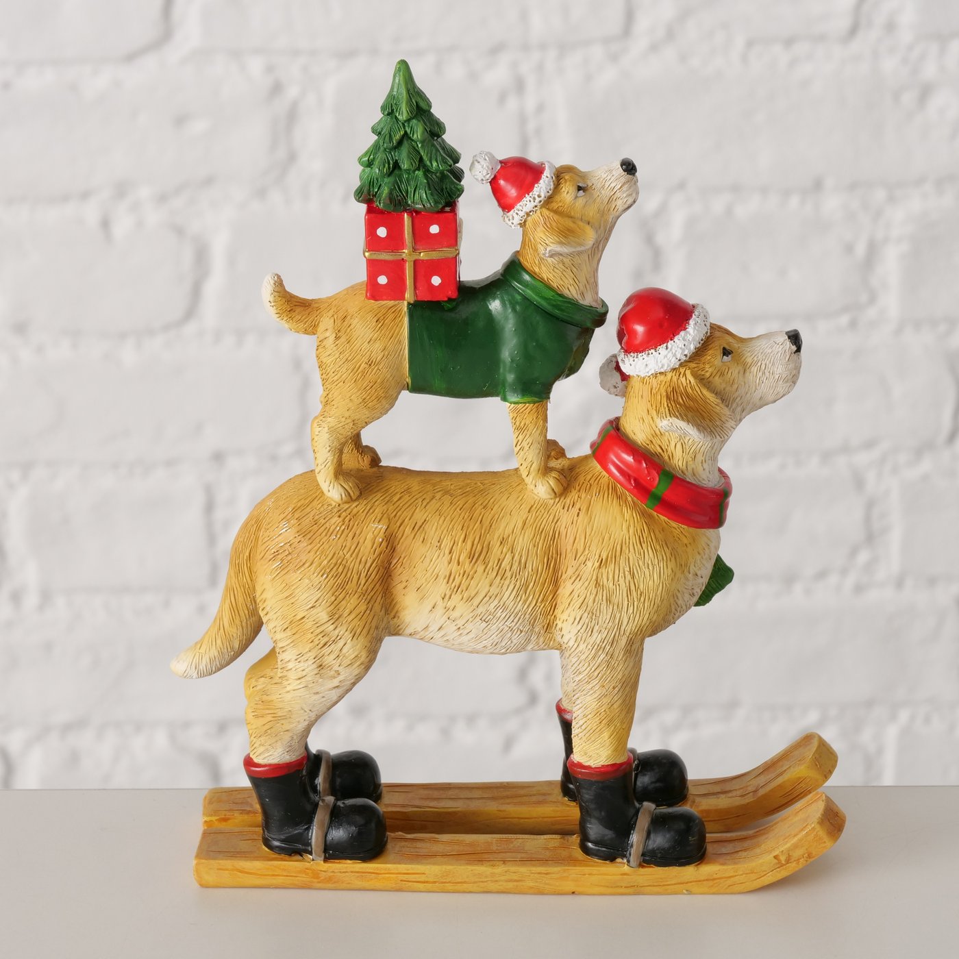 Weihnachtsfigur Hunde "Wummy" auf Schlitten