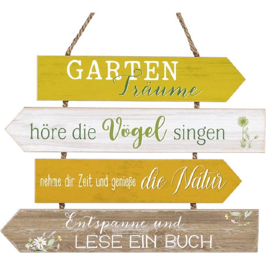 Schild 35x26cm Holz "Gartenregeln" formano