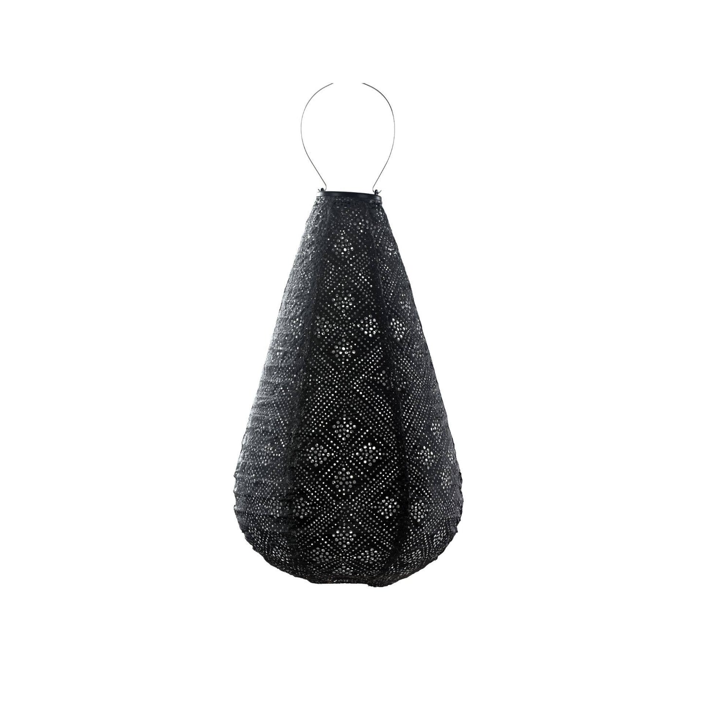 Lumiz Solar Laterne- Lang Oval - 20cm Laterne Topaze Drop - 28 cm - Dunkelgrau