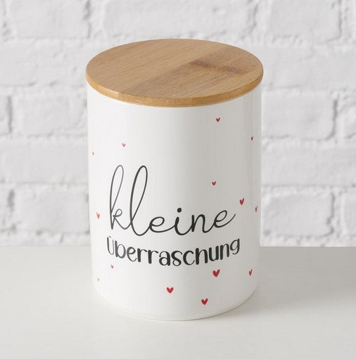 Vorratsdose Überraschung, 2tlg.,Set2 H16-18,8 cm D 11,8-14 cm Bambus