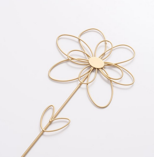 Topfstecker Davina, 4 sort.,Blume, H 64,50 cm, Eisen pulverbeschichtet, Metallic
