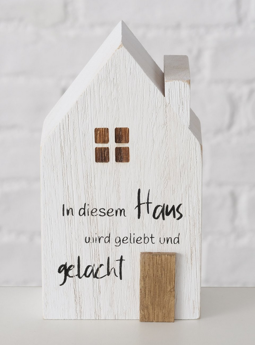 Dekoaufsteller "Mein Haus" 3tgl. Holz Shabby Optik
