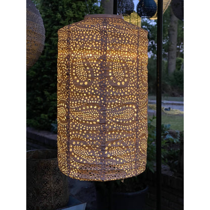 Lumiz Solar Laterne Paisley Zylinder — 18 cm — Rosa