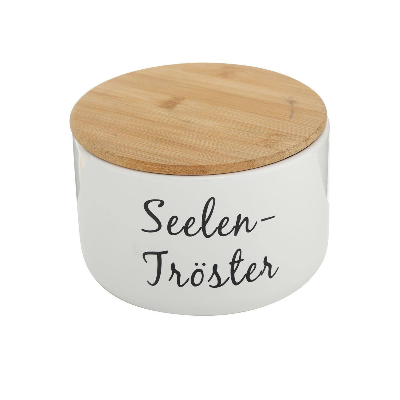 Vorratsdose Funny, 2er Set mit Spruch Holz / Keramik