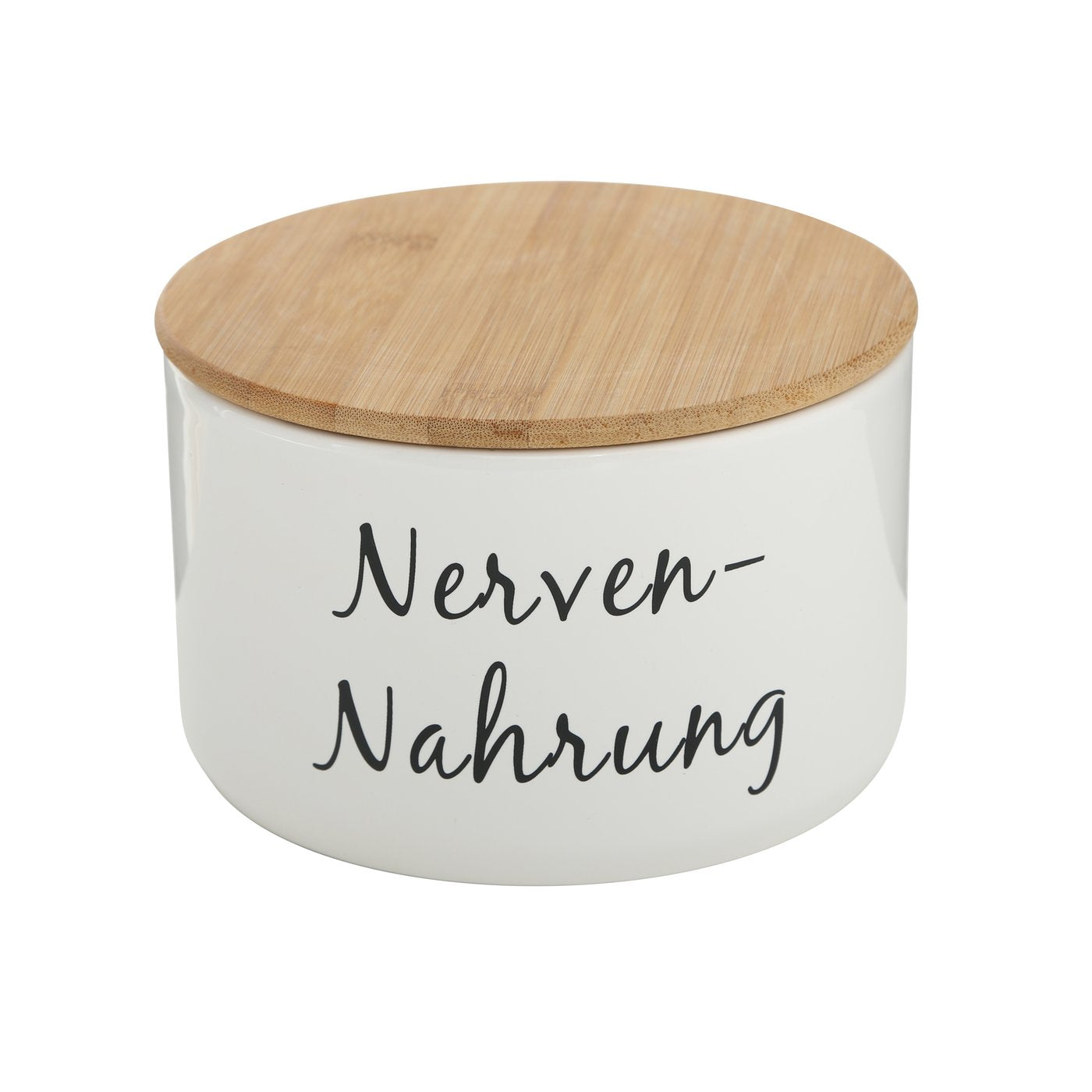 Vorratsdose Funny, 2er Set mit Spruch Holz / Keramik