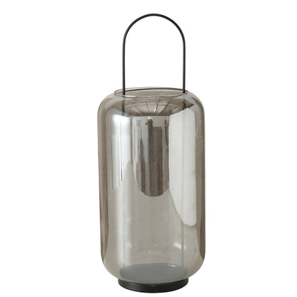 Windlicht Meryse, Rund, H 50,00cm, Eisen lackiert,Glas lackiert, Einfarbig 