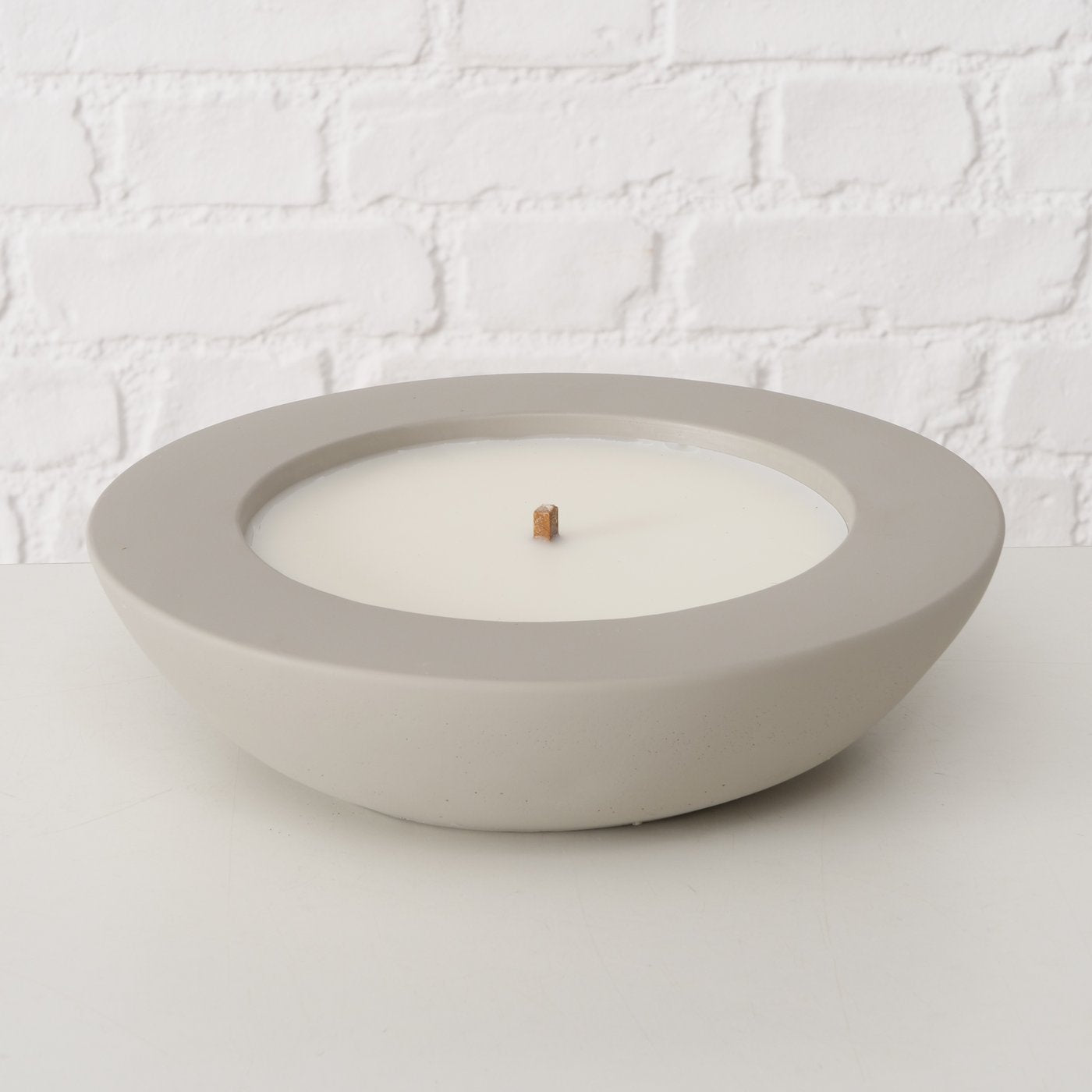 Kerzentopf Bonko,Rund,H7 cm,D27 cm, Beton, Wachs Boltze 