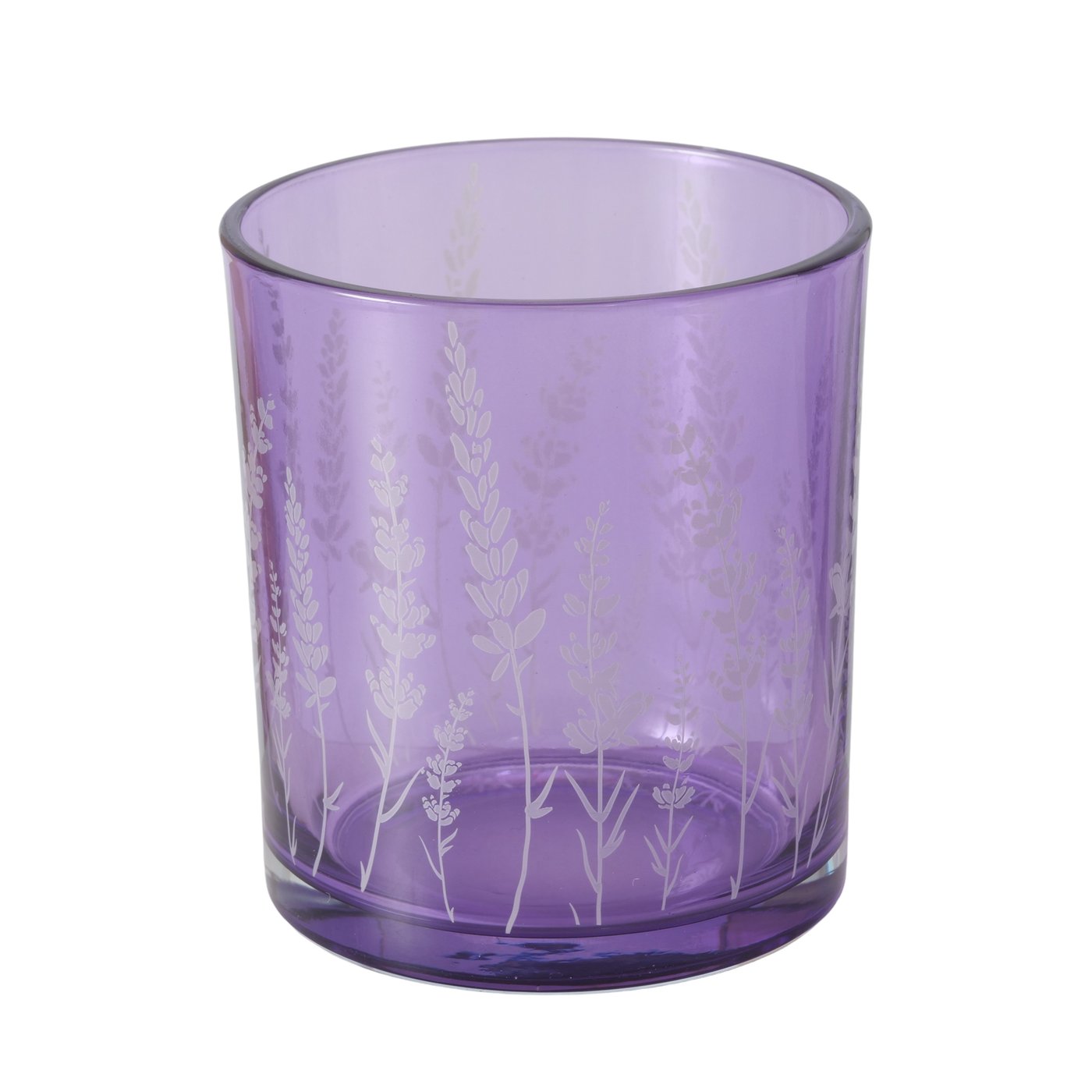 Windlicht Lavander, 2tlg.,Set 2, Rund H 8,50 - 10,00 cm, Glas lackiert, Einfarbig,