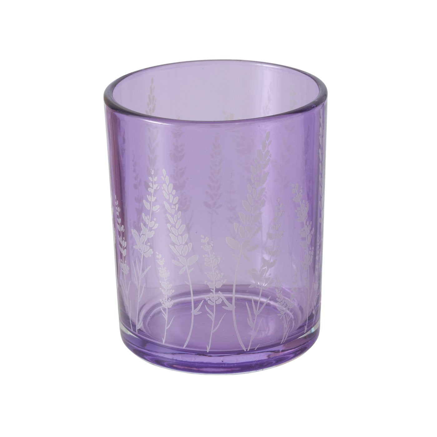 Windlicht Lavander, 2tlg.,Set 2, Rund H 8,50 - 10,00 cm, Glas lackiert, Einfarbig,