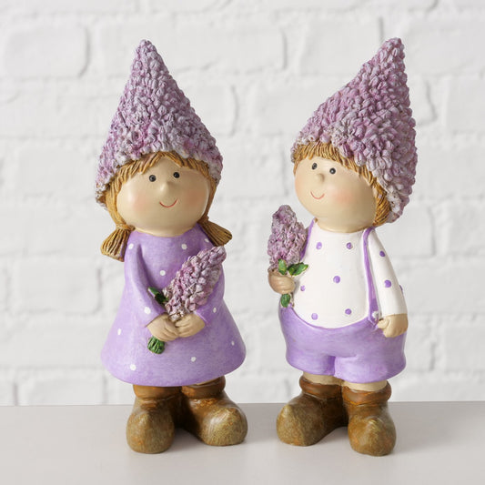 Figur Lavander, 2 sort.,KinderH 15,80 cm Kunstharz,lila,weiß 