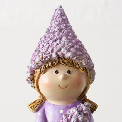 Kantenhocker Lavander,2 sort.,Kinder, H 10,00 cm, Kunstharz, llila,weiß 