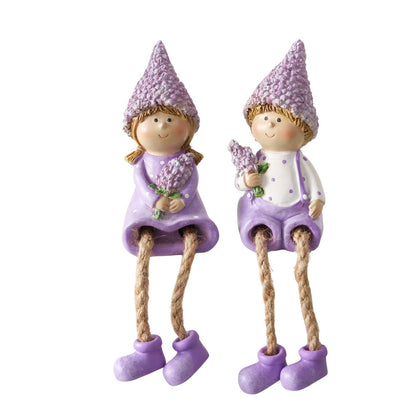 Kantenhocker Lavander,2 sort.,Kinder, H 10,00 cm, Kunstharz, llila,weiß 