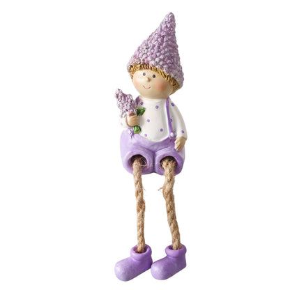 Kantenhocker Lavander,2 sort.,Kinder, H 10,00 cm, Kunstharz, llila,weiß 