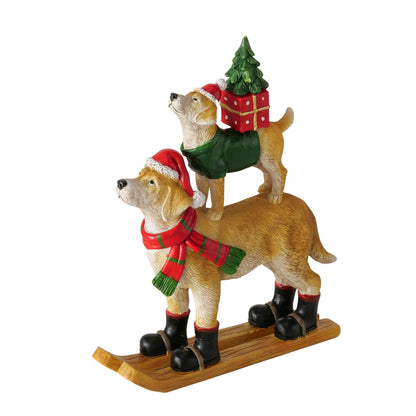 Weihnachtsfigur Hunde "Wummy" auf Schlitten