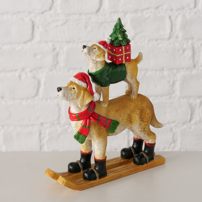 Weihnachtsfigur Hunde "Wummy" auf Schlitten