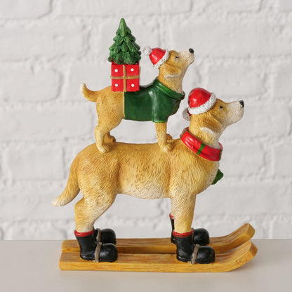 Weihnachtsfigur Hunde "Wummy" auf Schlitten