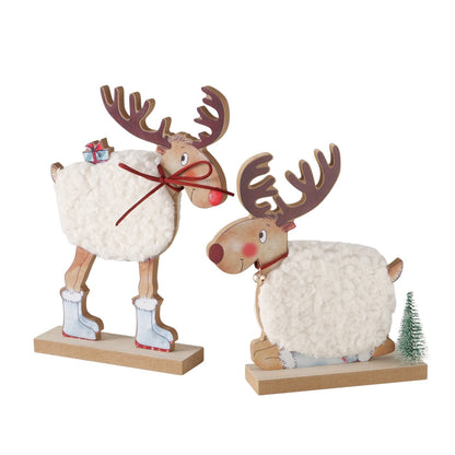 Weihnachts-/ Winterfigur Deko-Hirsch in 2 Varianten
