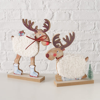 Weihnachts-/ Winterfigur Deko-Hirsch in 2 Varianten