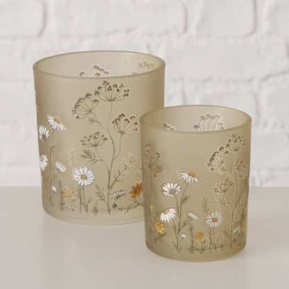Windlicht "Meadow" 2 tlg. Blumenmuster
