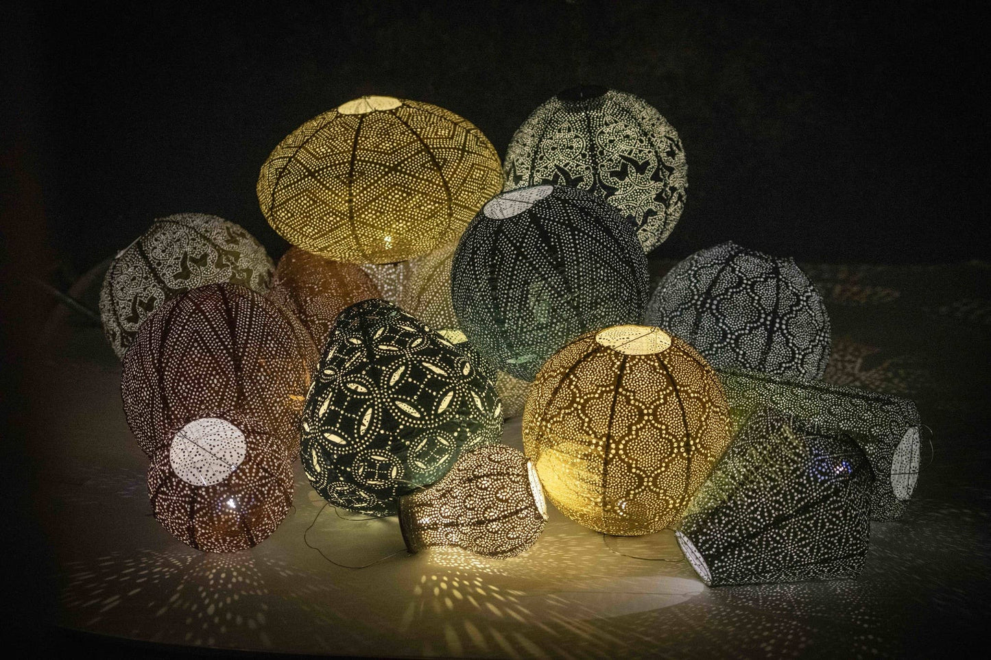 LUMIZ Laterne Sashiko - XL - Helles Taupe