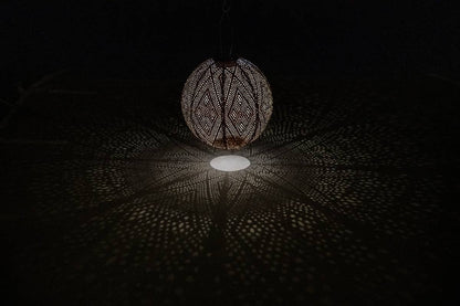 LUMIZ Laterne Ikat Rund - 30 cm - Helltaupe