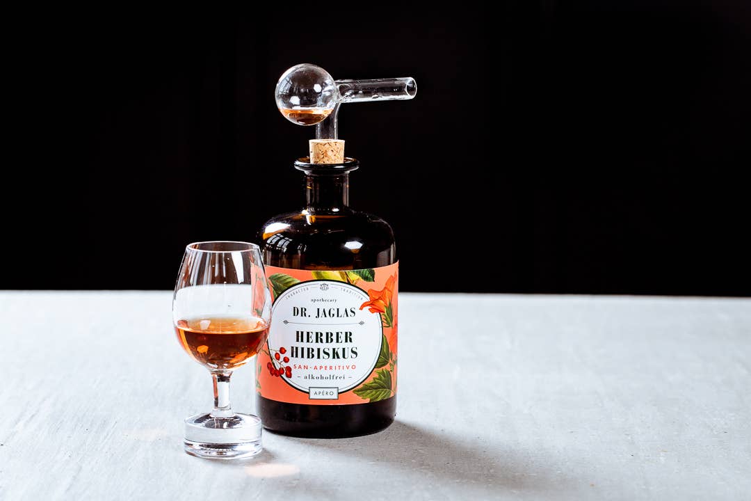 Dr. Jaglas Herber Hibiskus, alkoholfreier Aperitif Spirituose