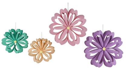 Deko Anhänger "Blüte " 3D aus Filz in 4 Farben 