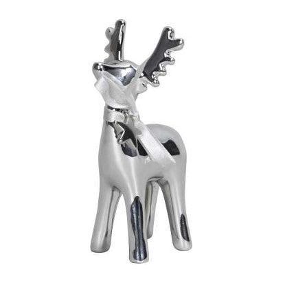 Deko Figur Hirsch mit Stern silber