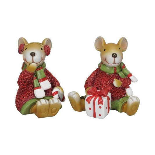 Deko Maus sitzend Mann und Frau