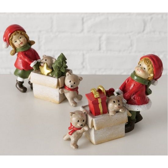 Dekofigur "LIddy" Weihnachtskind mit Geschenken in 2 Varianten