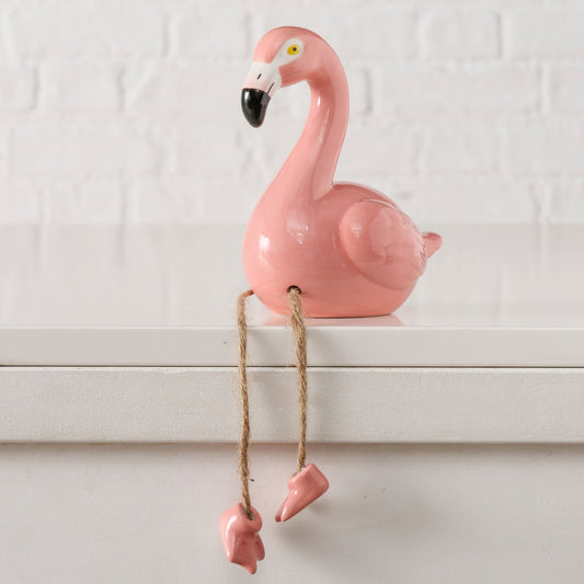 Kantenhocker Figur "Flamingo"  hellrosa 12 cm