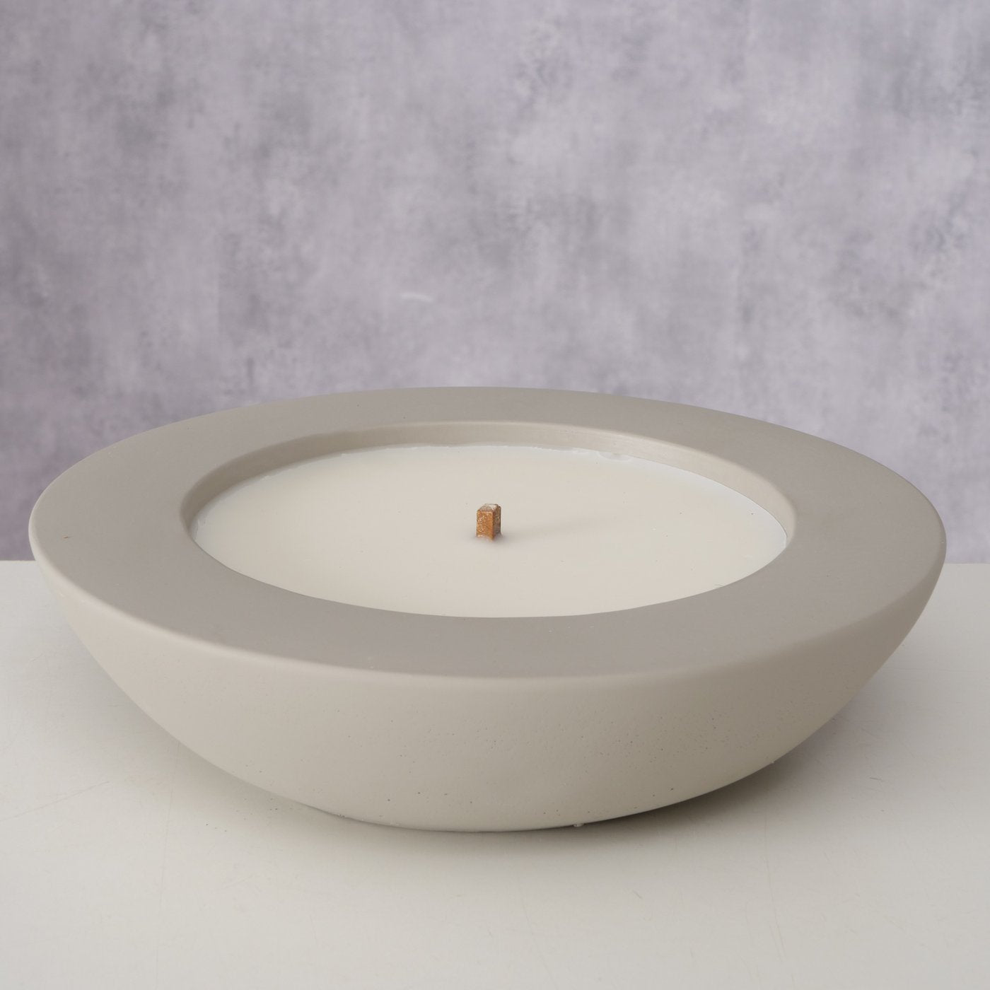 Kerzentopf Bonko,Rund,H7 cm,D27 cm, Beton, Wachs Boltze 