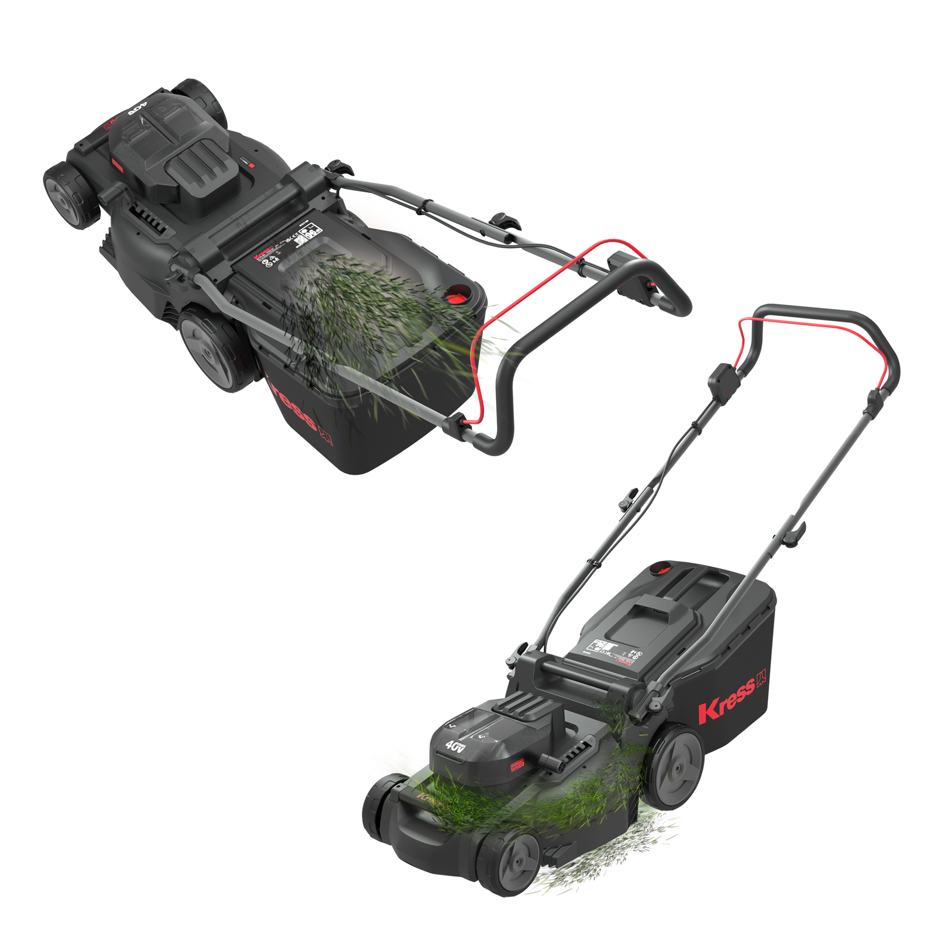 Kress Akku Rasenmäher KG745 37 cm 2 x 20 V Set mit Akkus und Ladegerät