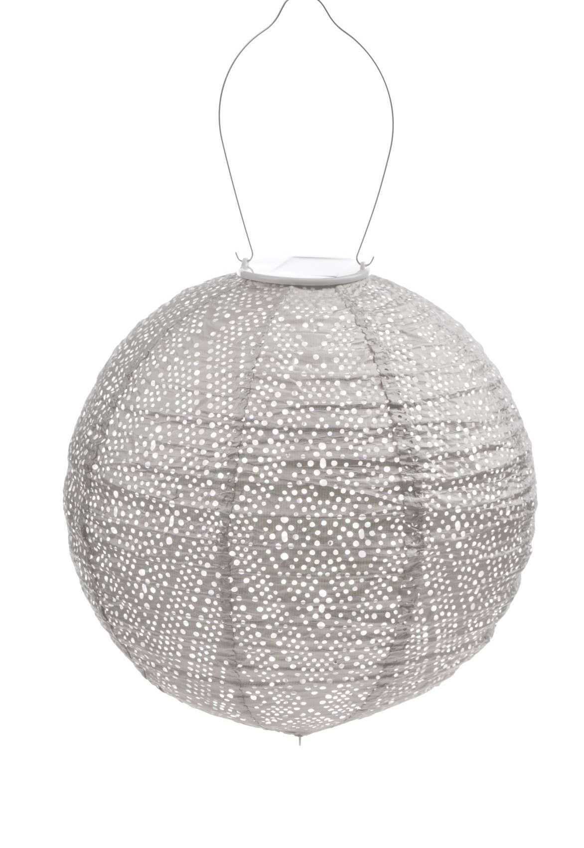 LUMIZ Laterne Ikat Rund - 30 cm - Helles Taupe
