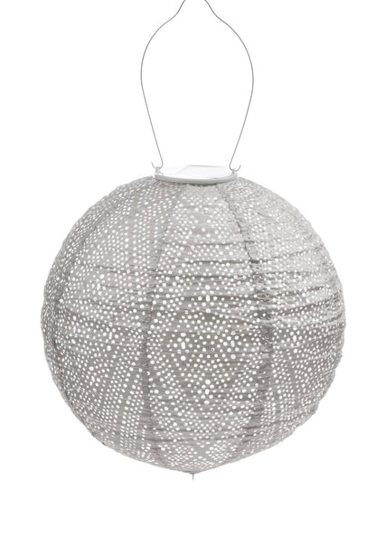 LUMIZ Laterne Ikat Rund - 30 cm - Helles Taupe