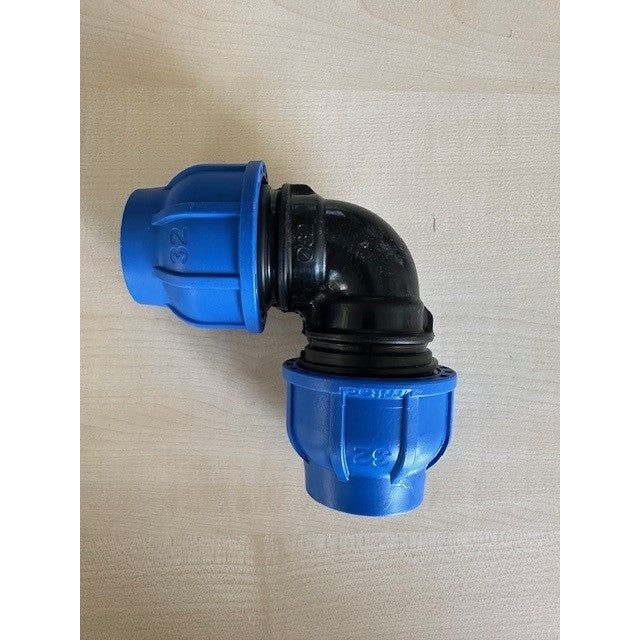 PE Rohr Fittings Kunststoff Winkel Bogen 90 Grad D 32 mm für PE Rohre