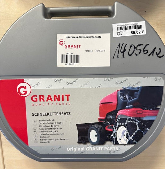 Schneeketten "Granit" 15 x 6.00-6 für Rasentraktor oder Ryder 