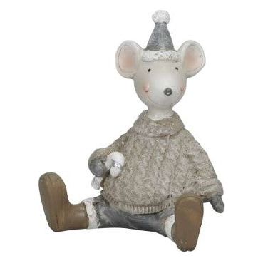 Maus sitzend in braun und grau 650701000836