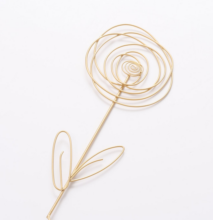 Topfstecker Davina, 4 sort.,Blume, H 64,50 cm, Eisen pulverbeschichtet, Metallic 