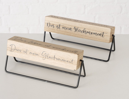 Schild Glücksmomente 2 sort. Boltze 2026879