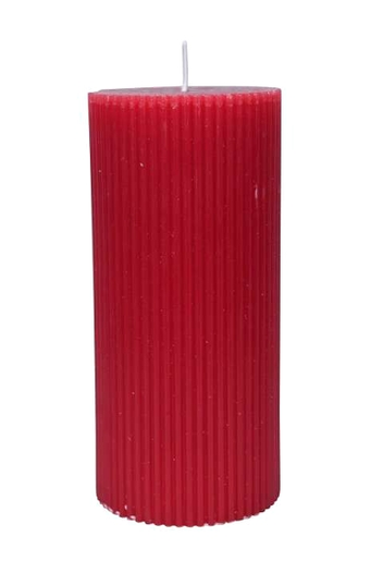 Rillenkerze rot (Wachskerze) 
