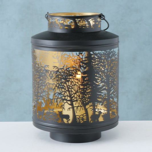 Windlicht Premesa,rund,H30cm Eisen pulverbeschichtet, mehrfarbig
